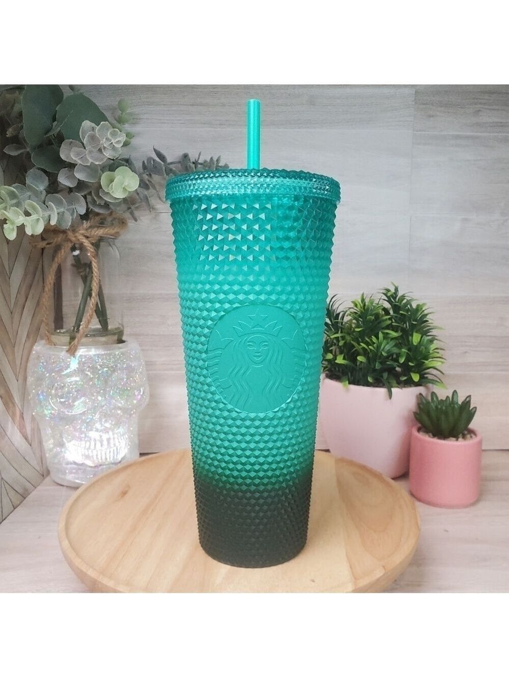 Starbucks Studded Ombre Mint Green Waxberry Tumbler 24 oz Venti